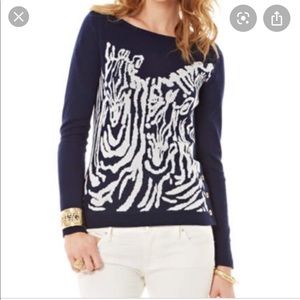 Lilly Pulitzer nila boatneck zebra sweater. M